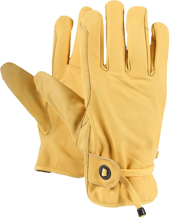 Reinforced Brown Grip Gloves With Flexible Wrist Fit